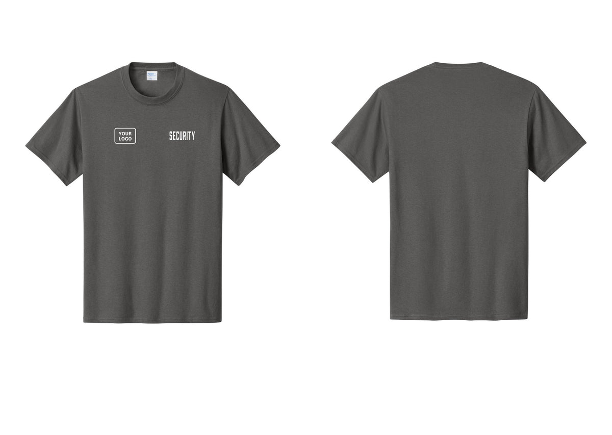 NYC Factory Unisex Security Custom Logo Black T-Shirt - SECURITY + Your Logo - Charcoal
