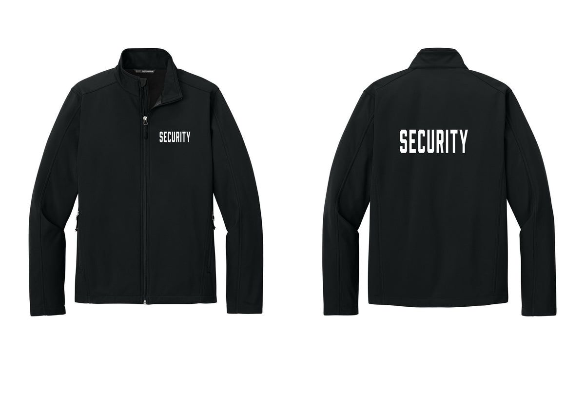 NYC Factory Security Soft Shell Jacket (Classic) - Chest + Back - Black