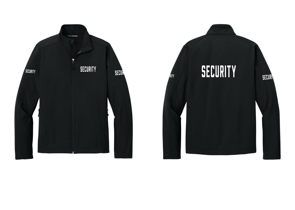 NYC Factory Security Soft Shell Jacket (Classic) - Chest + Back + Security Sleeves - Black