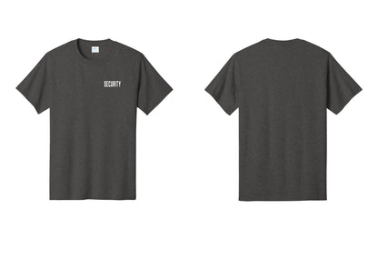 NYC Factory Security T-Shirt, Condensed Lettering - Chest Only - Dark Heather Grey