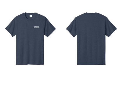 NYC Factory Unisex Security Black T-Shirt - Chest Only - Heather Navy