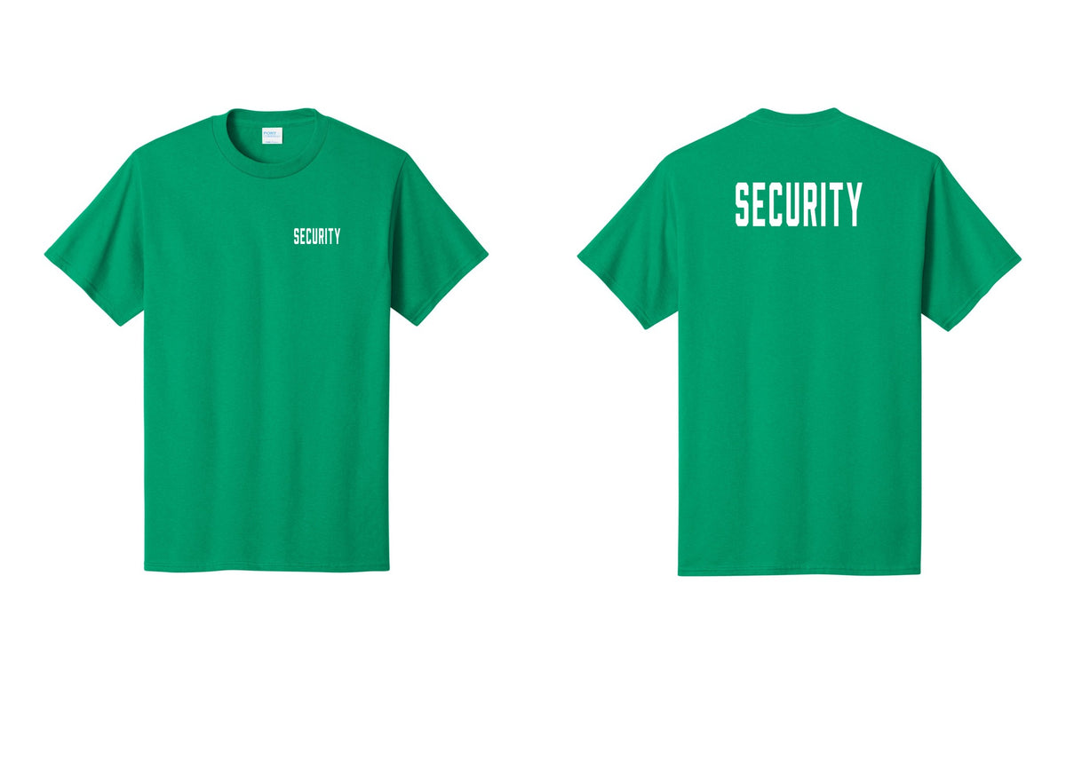 NYC Factory Security T-Shirt, Condensed Lettering - Chest + Back - Kelly