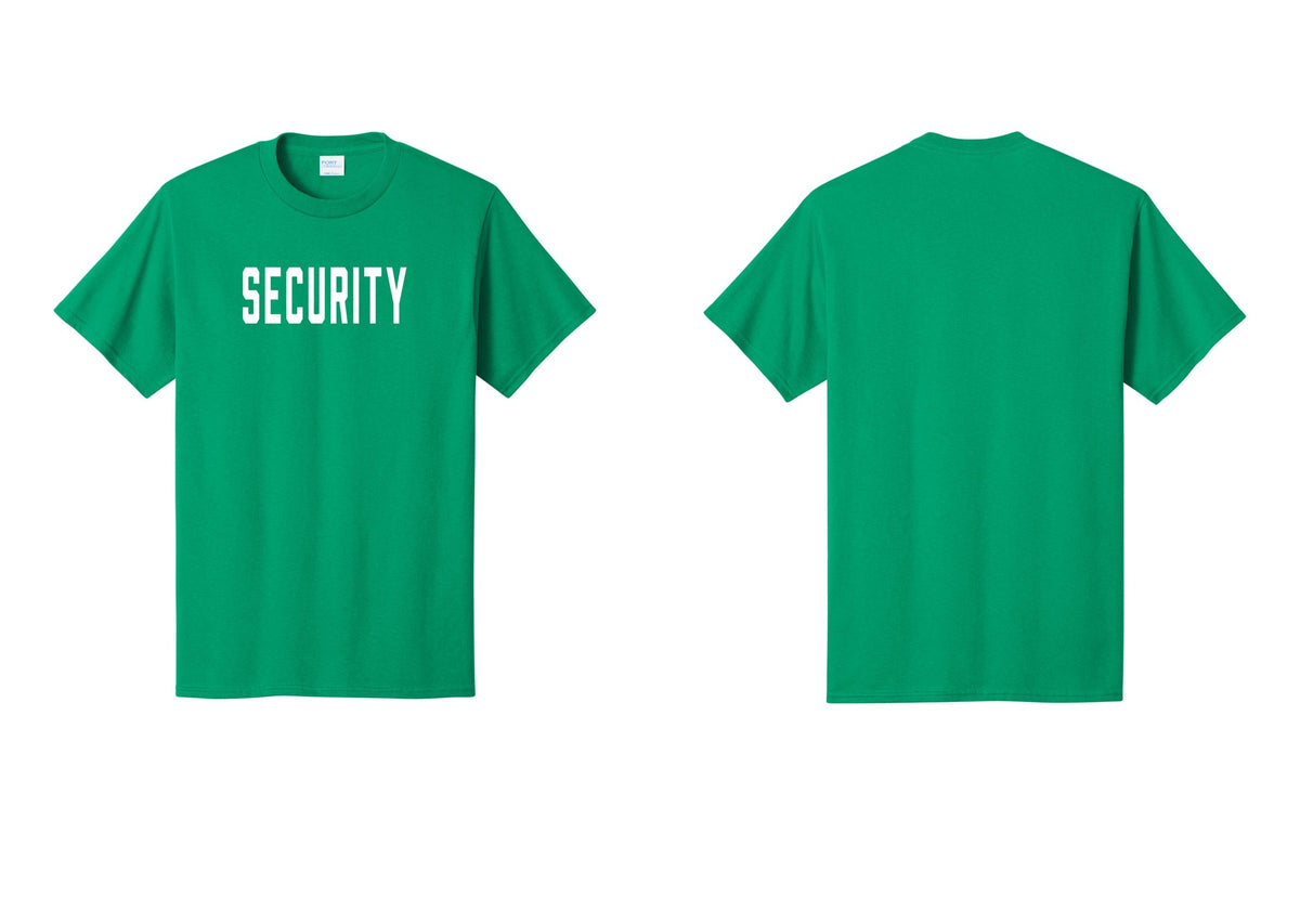 NYC Factory Unisex Security Black T-Shirt - Front Only - Kelly