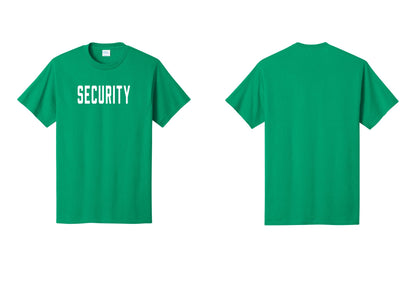 NYC Factory Unisex Security Black T-Shirt - Front Only - Kelly