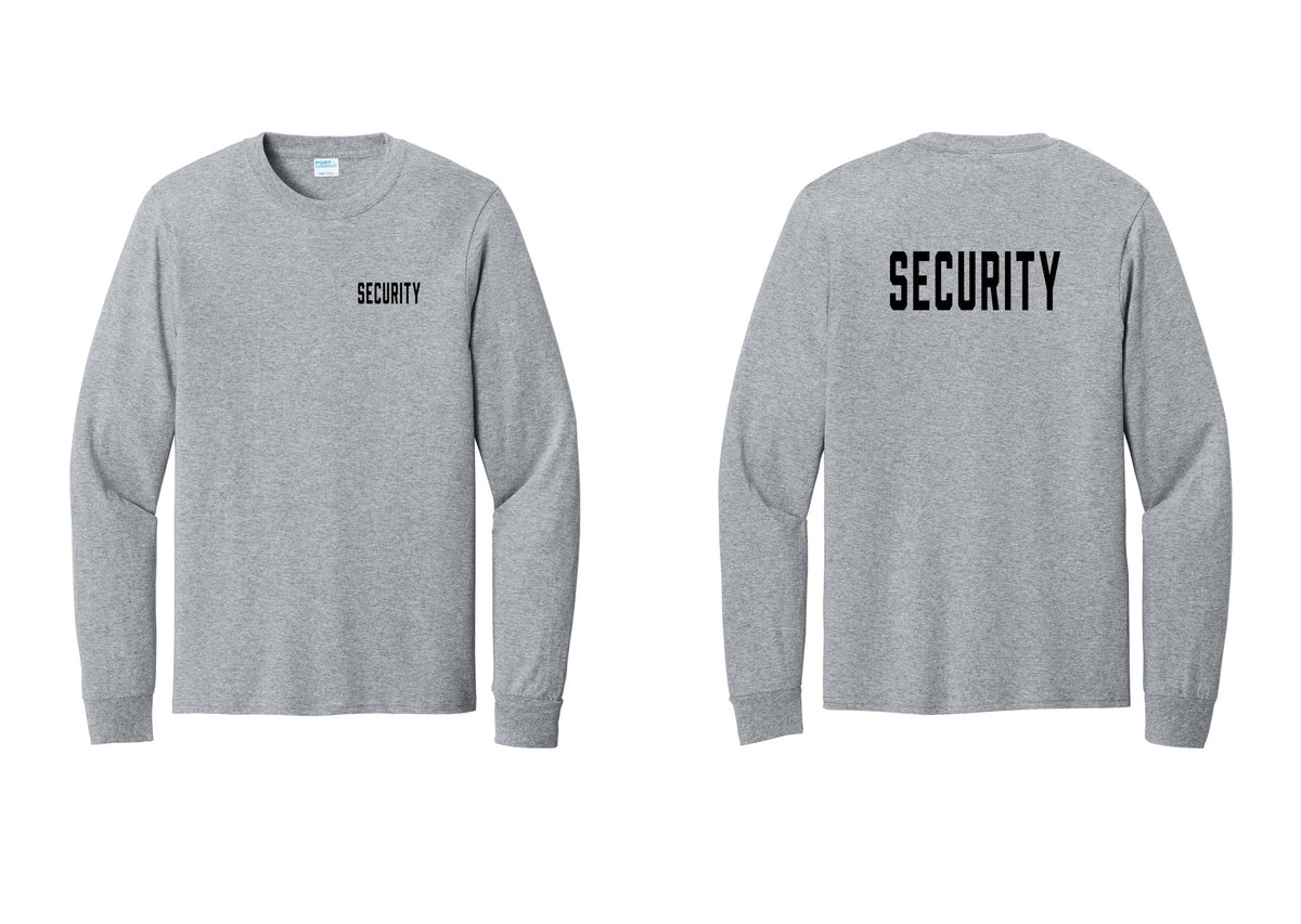 NYC Factory Security Cotton Long Sleeve T-Shirt (Classic) - Chest + Back - Athletic Heather