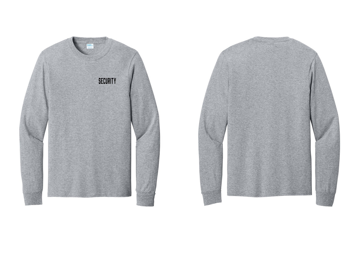 NYC Factory Security Cotton Long Sleeve T-Shirt (Classic) - Chest Only - Athletic Heather