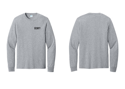NYC Factory Security Cotton Long Sleeve T-Shirt (Classic) - Chest Only - Athletic Heather