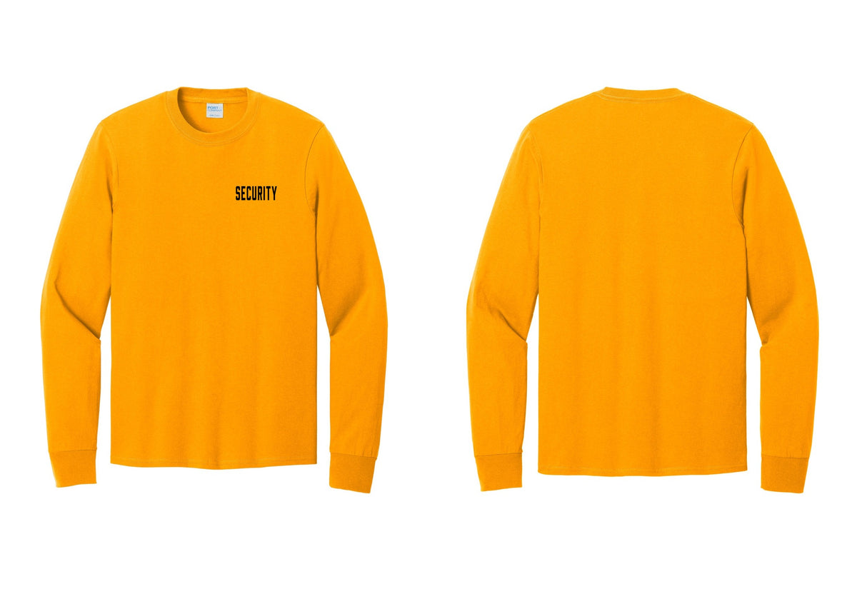 NYC Factory Security Cotton Long Sleeve T-Shirt (Classic) - Chest Only - Gold