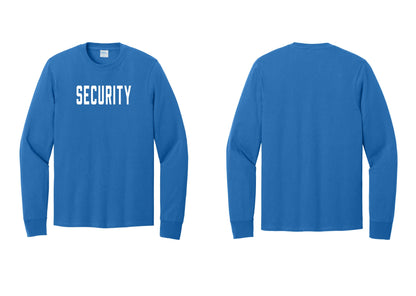NYC Factory Security Cotton Long Sleeve T-Shirt (Classic) - Front Only - Royal