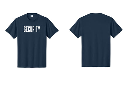 NYC Factory Unisex Security Black T-Shirt - Front Only - Navy