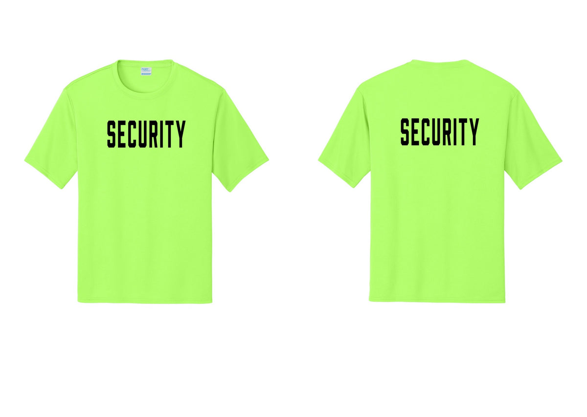NYC Factory Security Performance T-Shirt (Classic) - Front + Back - Neon Green