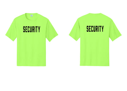 NYC Factory Security Performance T-Shirt (Classic) - Front + Back - Neon Green