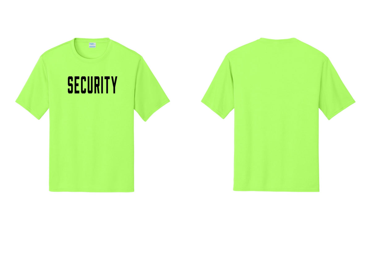 NYC Factory Security Performance T-Shirt (Classic) - Front Only - Neon Green