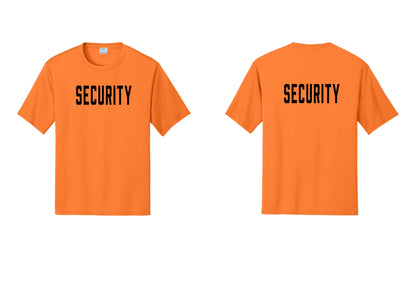 NYC Factory Security Performance T-Shirt (Classic) - Front + Back - Neon Orange