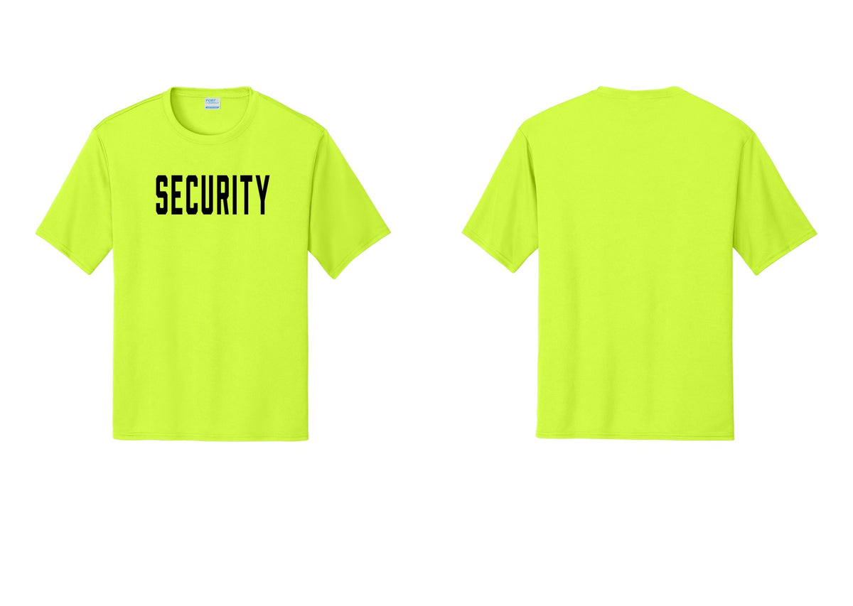 NYC Factory Security Performance T-Shirt (Classic) - Front Only - Neon Yellow