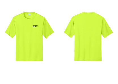 NYC Factory Security Performance T-Shirt (Classic) - Chest Only - Neon Yellow