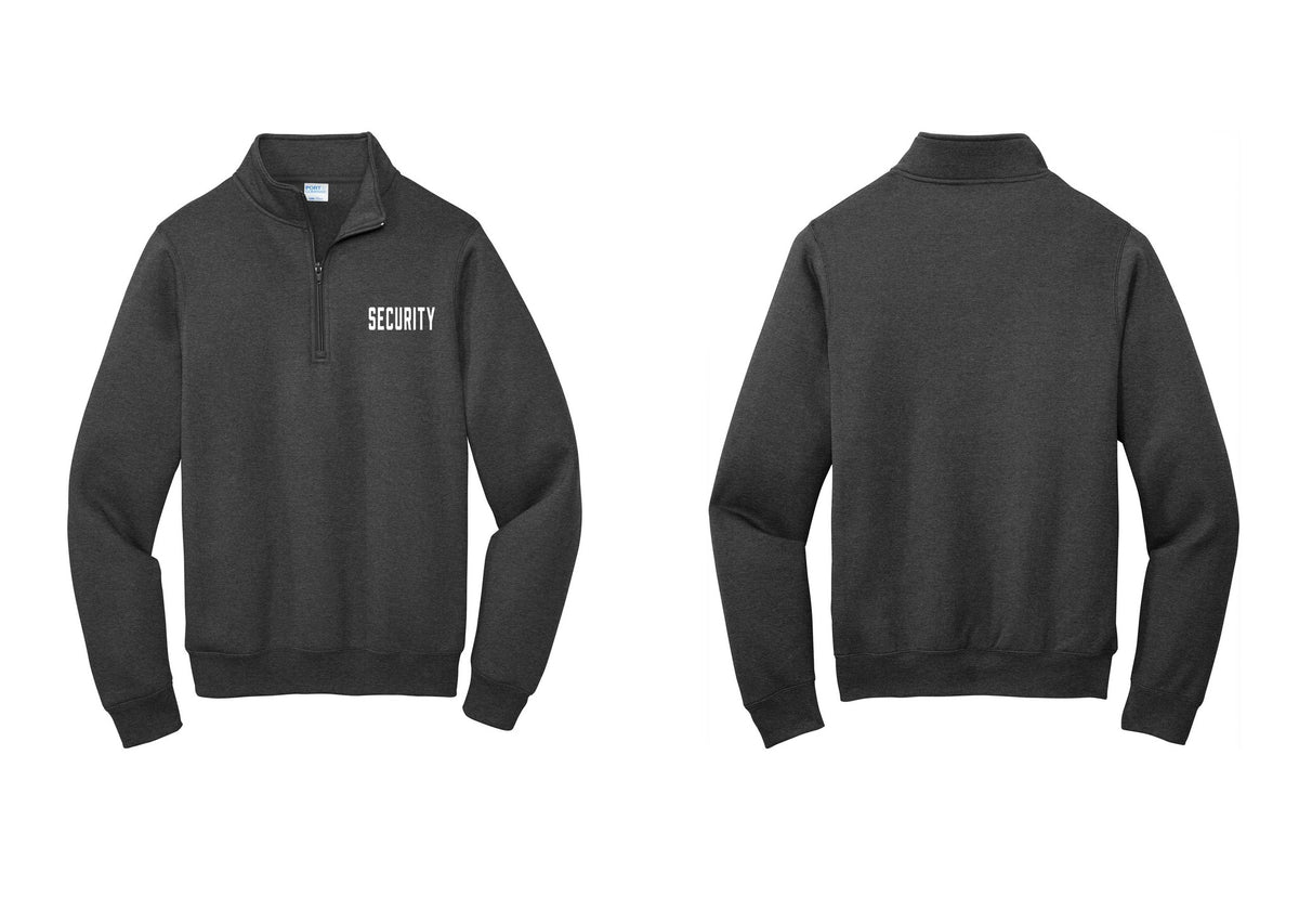 NYC Factory Security Cotton Fleece 1/4-Zip Pullover Sweatshirt (Classic) - Chest Only - Dark Heather Grey