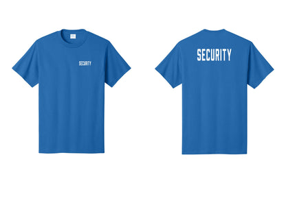 NYC Factory Unisex Security Black T-Shirt - Chest + Back - Royal