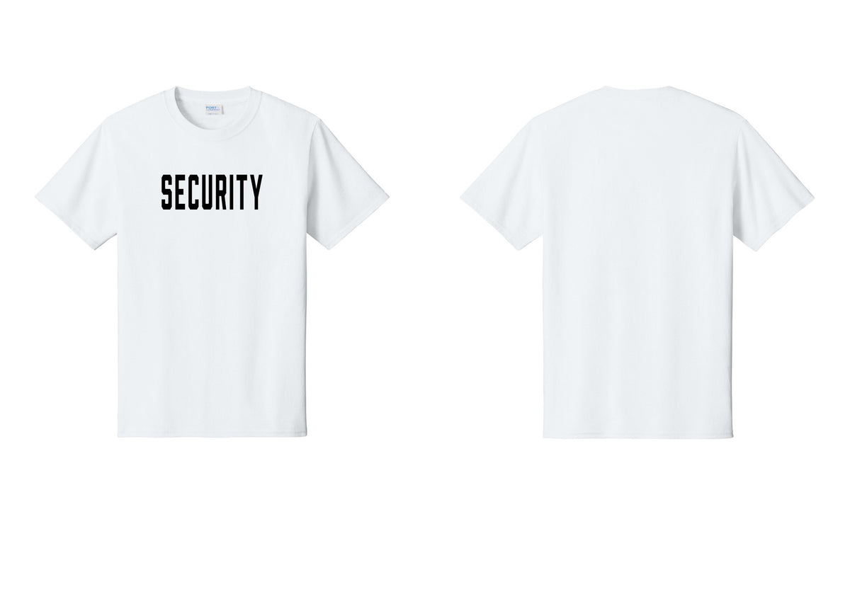 NYC Factory Security T-Shirt, Condensed Lettering - Front Only - White