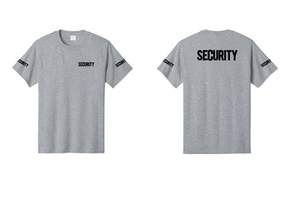 NYC Factory Men's Security Cotton T-Shirt - Chest + Back + Security Sleeves - Athletic Heather