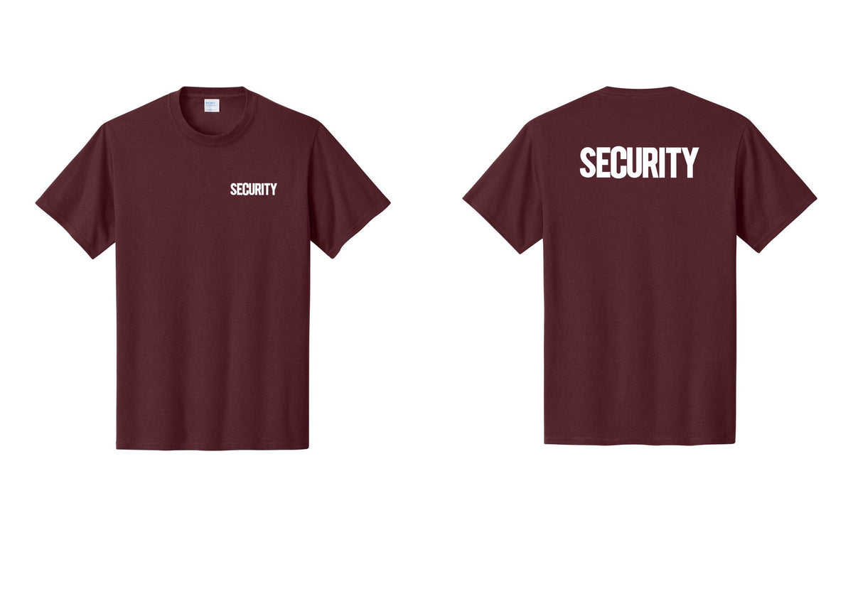 NYC Factory Men's Security Cotton T-Shirt - Chest + Back - Athletic Maroon