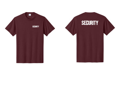 NYC Factory Men's Security Cotton T-Shirt - Chest + Back - Athletic Maroon