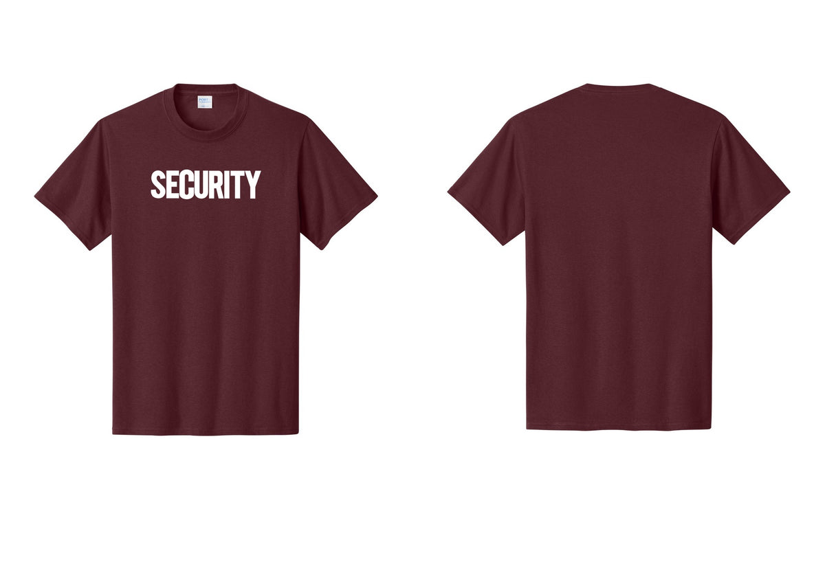 NYC Factory Men's Security Cotton T-Shirt - Front Only - Athletic Maroon