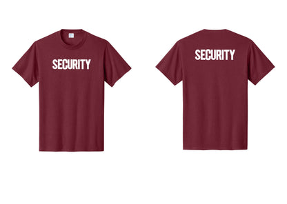 NYC Factory Men's Security Cotton T-Shirt - Front + Back - Cardinal