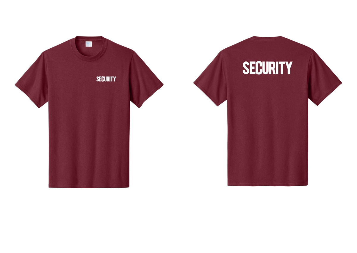 NYC Factory Men's Security Cotton T-Shirt - Chest + Back - Cardinal
