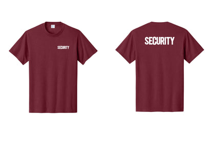 NYC Factory Men's Security Cotton T-Shirt - Chest + Back - Cardinal