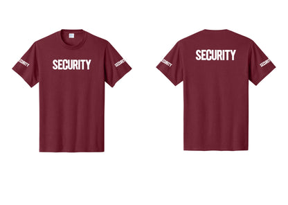 NYC Factory Men's Security Cotton T-Shirt - Front + Back + Security Sleeves - Cardinal