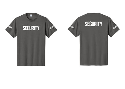 NYC Factory Men's Security Cotton T-Shirt - Front + Back + Security Sleeves - Charcoal