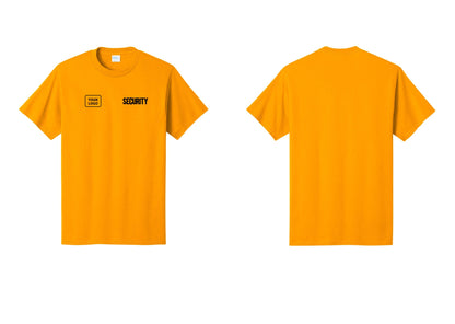 NYC Factory Custom Logo Men's Security Cotton T-Shirt - SECURITY + Your Logo - Gold