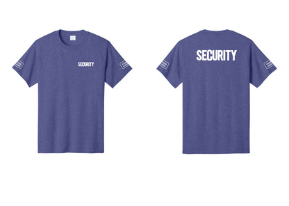 NYC Factory Custom Logo Men's Security Cotton T-Shirt - Chest + Back + Your Logo Sleeves - Heather Purple