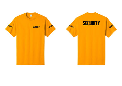 NYC Factory Men's Security Cotton T-Shirt - Chest + Back + Security Sleeves - Gold