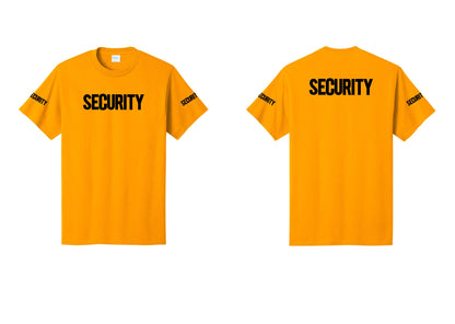 NYC Factory Men's Security Cotton T-Shirt - Front + Back + Security Sleeves - Gold