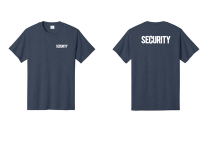 NYC Factory Men's Security Cotton T-Shirt - Chest + Back - Heather Navy