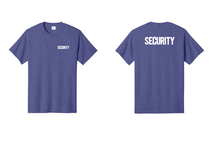 NYC Factory Men's Security Cotton T-Shirt - Chest + Back - Heather Purple