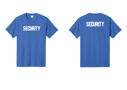 NYC Factory Men's Security Cotton T-Shirt - Front + Back - Heather Royal