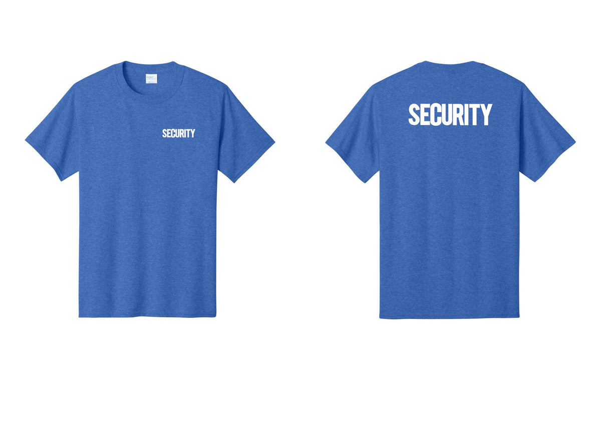 NYC Factory Men's Security Cotton T-Shirt - Chest + Back - Heather Royal