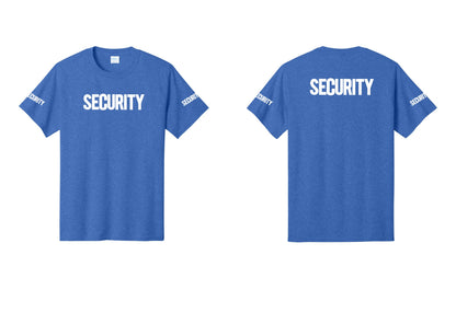 NYC Factory Men's Security Cotton T-Shirt - Front + Back + Security Sleeves - Heather Royal