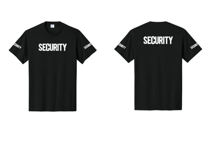 NYC Factory Men's Security Cotton T-Shirt - Front + Back + Security Sleeves - Black