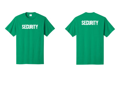 NYC Factory Men's Security Cotton T-Shirt - Front + Back - Kelly