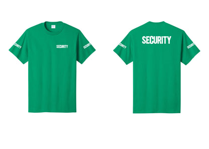 NYC Factory Men's Security Cotton T-Shirt - Chest + Back + Security Sleeves - Kelly