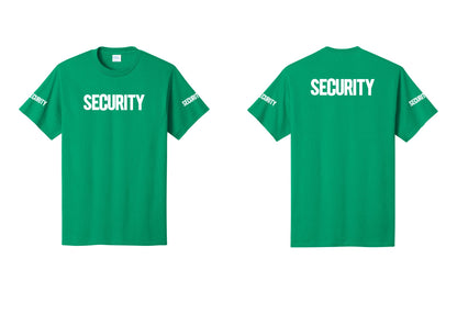 NYC Factory Men's Security Cotton T-Shirt - Front + Back + Security Sleeves - Kelly