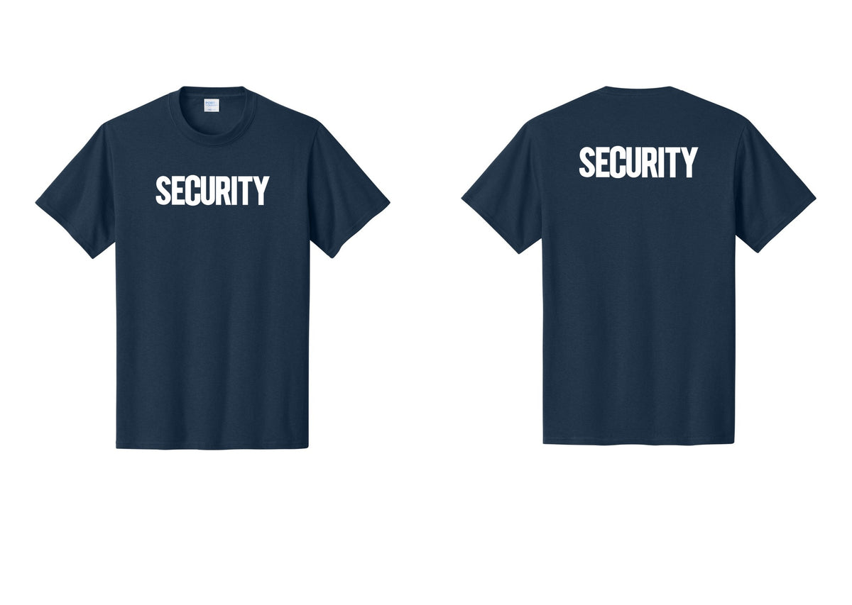 NYC Factory Men's Security Cotton T-Shirt - Front + Back - Navy