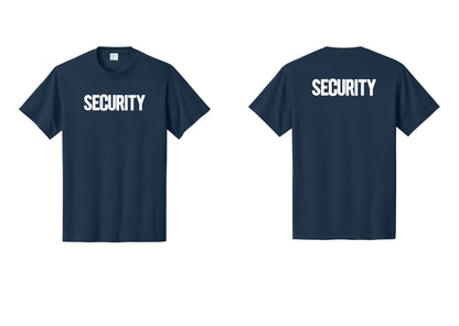 NYC Factory Men's Security Cotton T-Shirt - Front + Back - Navy