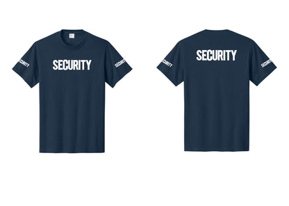 NYC Factory Men's Security Cotton T-Shirt - Front + Back + Security Sleeves - Navy