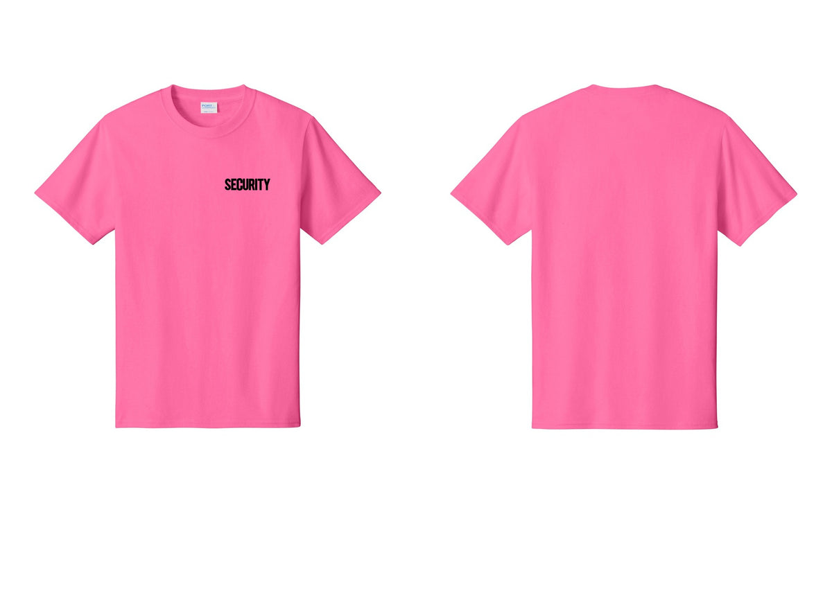 NYC Factory Men's Security Cotton T-Shirt - Chest Only - Neon Pink