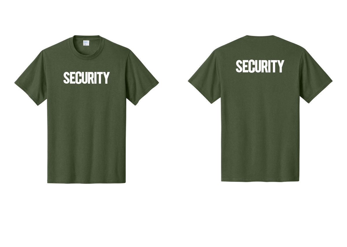 NYC Factory Men's Security Cotton T-Shirt - Front + Back - Olive